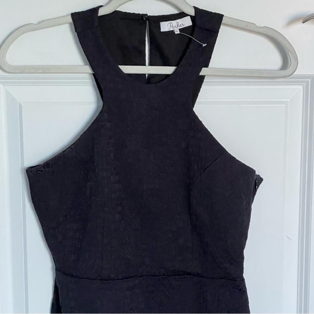 Parker Barcelona Cutout Ruffled Jacquard Dress Black Size XS - 47461 - Picture 3 of 11